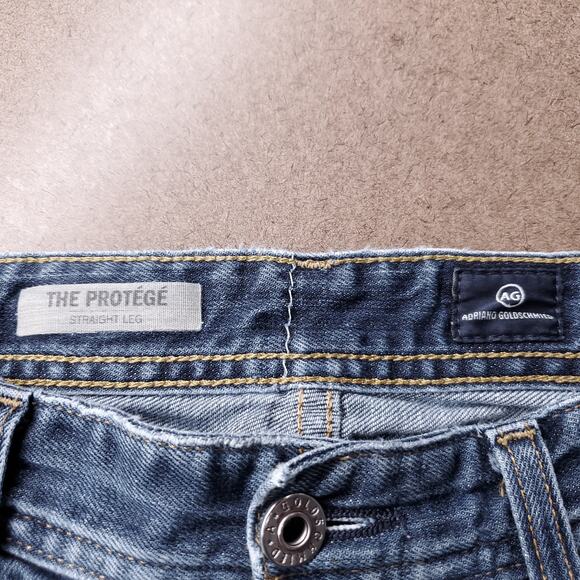 AG Protege Straight Leg Jeans Mens 32x32 Blue Med Wash Classic Casual Denim - Picture 11 of 12